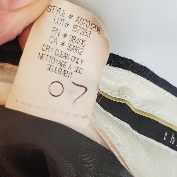 THEORY Charcoal Wool-Blend Mid-Rise Wide-Leg Tailored Dress Pants Size 4 - Picture 13 of 15